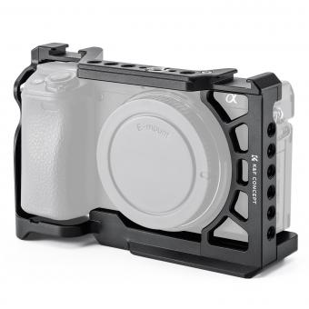 Full Camera Cage for Sony Alpha 6500/6400/6300/6000, Lightweight Aluminum Video Rig with Arca-Swiss Quick Release Base & Cold Shoe Mount