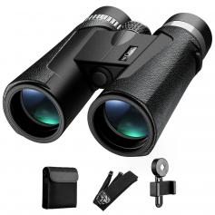 K&F Concept HY1242A 12x42 Binoculars with 20mm Large View Eyepiece & BAK4 Clear Light Vision for Bird Watching, Hunting, Sports