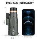 YH1250 12 * 50 Kompakti monokulaarinen IP65 vedenpitävä suuritehoinen helppo tarkennusmonokulaari lintujen katseluun ulkona metsästysmatka nähtävyyksien katseluun