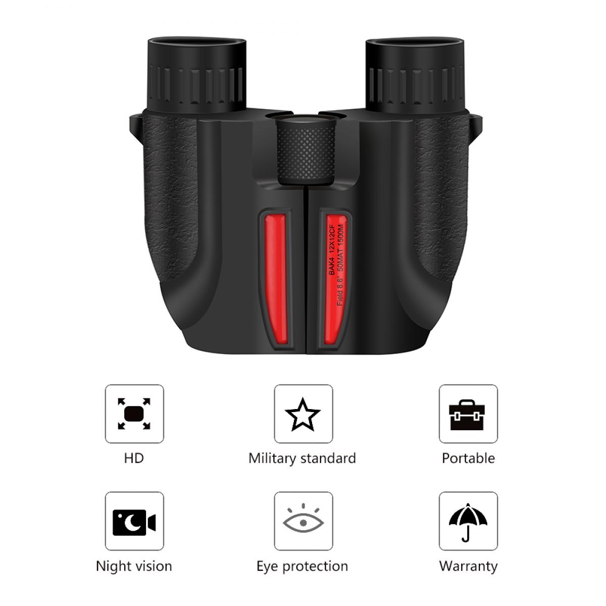 K&F-konsepti MT1225 12 * 25 kompaktit kiikarit aikuisille lapsille, suuritehoinen helppo tarkennus lintujen tarkkailuun, ulkometsästykseen, matkustamiseen, nähtävyyksien katseluun