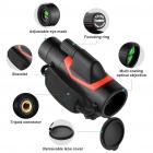 12X42 HD-verrekijker, met smartphonehouder en klein statief, BAK4-prisma, voor jagen, vogels kijken, zwart wandelen