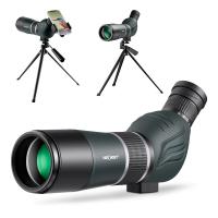 20-60x60 Telescopio Monocular HD Impermeable, BAK4 Prisma, 45 Grados con Clip de Teléfono Móvil, Trípode, Bolsa de Almacenamiento