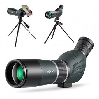 20-60X60 HD Spotting Scope - BAK4 45 astetta, metsästykseen, kuvaamiseen, villieläinten maisemien katseluun matkapuhelinliittimellä, jalustalla, säilytyspussilla