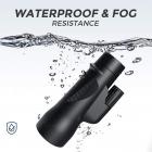 12X50 typellä täytetty, suuritehoinen monokulaari älypuhelimen pidikkeellä, BAK4-prismalla ja typellä täytetty vedenpitävä monokulaari aikuisille ja lapsille, lintujen tarkkailuun, metsästykseen, retkeilyyn, retkeilyyn, matkustamiseen