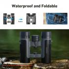 10x25 مناظير صغيرة محمولة ، موشور BAK4 ، رؤية ليلية منخفضة الإضاءة للبالغين والأطفال ، منظار صغير قابل للطي ومقاوم للماء لمشاهدة الطيور والصيد والمشي لمسافات طويلة