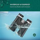 Ammattimainen 12x42 HD-kiikarit, joissa on puhelinkiinnike ja jalusta, hämäränäkö, vedenpitävä kevyt kiikari lintujen tarkkailuun, metsästykseen, matkustamiseen jne.