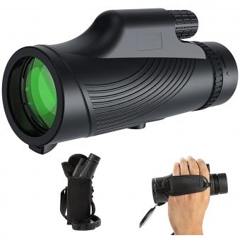 Monocular de alta potencia 10X42, monocular para adultos con prisma BAK4 y lente multicapa FMC, monocular impermeable compacto para observación de aves, senderismo, camping, con correa para la muñeca