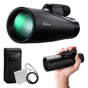 K&F Concept 12x50 Monocular Telescope High Definition BAK-4 Prism IP65 Vattentät, Svart