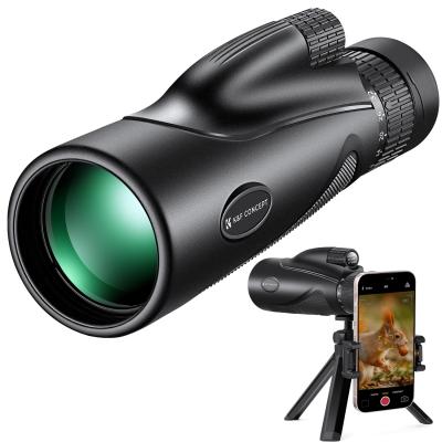 Telescópio monocular com zoom contínuo de alta definição 8-32x50, preto, com clipe para celular