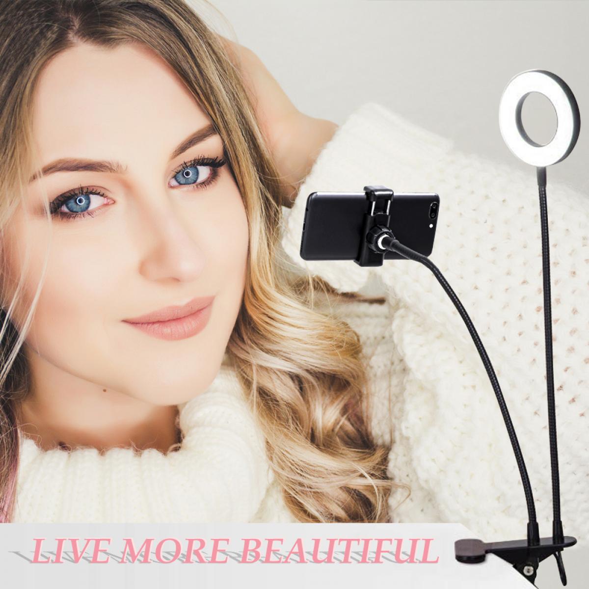 K&F Concept Concept 10 '' Selfie Ring Light com suporte para suporte de telefone para câmera Vlog Vídeo Smartphone YouTube Auto-retrato maquiagem Tiro ao vivo