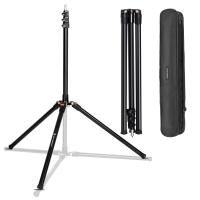 K&F CONCEPT Lichtstativ mit 180° Umkehrbaren Beinen, 86.5''/220cm Alu Light Stand Tragend 4KG, Tragbares Beleuchtungstativ für Outdoor Fotografie Strobe Softbox,1/4" Schraubenadapter, Stativtasche