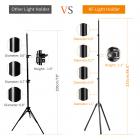 220 cm aluminiumsstøtter for fotografisk belysning, belastning 4 kg