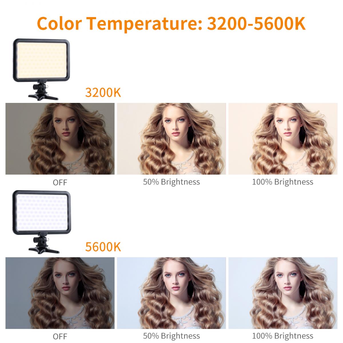 LED-camera Camcorder Videolichtpaneel voor verlichting in Studio of buitenshuis 2800K tot 6000K Variabele kleurtemperatuur