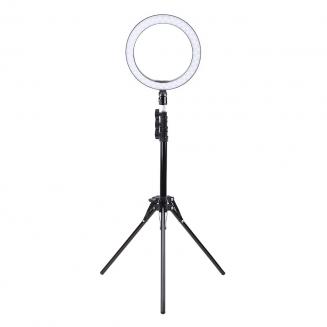 10-tums ringlampa med 58 tum stativ Flexibel slangmikrofonklämma för Vlog Camera Video Smartphone YouTube Självporträtt Makeup Fotografering
