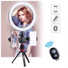 10-tums ringlampa med 58 tum stativ Flexibel slangmikrofonklämma för Vlog Camera Video Smartphone YouTube Självporträtt Makeup Fotografering