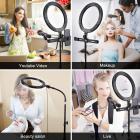10-tums ringlampa med 58 tum stativ Flexibel slangmikrofonklämma för Vlog Camera Video Smartphone YouTube Självporträtt Makeup Fotografering