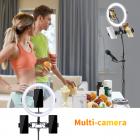  Aro de Luz LED Regulable con Trípode, 2700K a 5500K Temperatura de Color, CRI ≥ 95, Anillo de Luz para Maquillaje Selfie Youtube Vídeo con Manguera Soporte para Móvil y Micrófono Karaoke