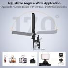 K&F CONCEPT Bärbar LED-videolampa, 3000K-10000K Dual Color Temperature Laddningsbar, Clip-on Video Light, Lämplig för mobiltelefon, iPhone, Android, iPad, Laptop, Lämplig för Selfie, Vlogg, Videokonferens