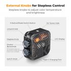 K&F Concept 40 LED Videolampe med to Fargetemperaturer, 360° Bærbar Fotolampe i full Farge, 2500-9900K CRI 96+, 15 Lyseffekter, Minikameralysbatteri for Vlogging, Selfie, Fotografering, Svart