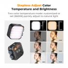 K&F Concept 40 LED Videolampe med to Fargetemperaturer, 360° Bærbar Fotolampe i full Farge, 2500-9900K CRI 96+, 15 Lyseffekter, Minikameralysbatteri for Vlogging, Selfie, Fotografering, Svart