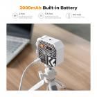 Fotografia portátil com temperatura de cor dupla Luz de preenchimento Vedio 2500K-9900K Ajuste de temperatura de cor Bateria embutida de 2000mAh 15 efeitos de luz Ajustar a luz melhorar as condições de iluminação (branco)