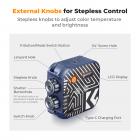 Fotografia portátil com temperatura de cor dupla Luz de preenchimento Vedio 2500K-9900K Ajuste de temperatura de cor Bateria embutida de 2000mAh 15 efeitos de luz Ajustar a luz melhorar as condições de iluminação (azul)