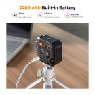 Luz de preenchimento de vídeo para fotografia colorida RGB 360 ° 2500K - 9900K CRI 96+ Bateria embutida de 2000mAh 21 efeitos de iluminação preto