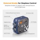 Luz de preenchimento de vídeo para fotografia colorida RGB 360 ° 2500K - 9900K CRI 96+ Bateria embutida de 2000mAh 21 efeitos de iluminação azul