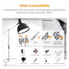 3,3 m 100 % ruostumattomasta teräksestä valmistettu kestävä C-jalusta puomivarrella, jalusta 126 cm:n pidikkeellä, 2 hiekkasäkkiä studiovalolle, softbox, heijastin