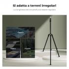 Supporto per luce pieghevole in alluminio K&F CONCEPT da 2,0 m con vite da 1/4" e borsa – per luci ad anello, softbox, ecc.