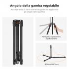 Supporto per luce pieghevole in alluminio K&F CONCEPT da 2,0 m con vite da 1/4" e borsa – per luci ad anello, softbox, ecc.