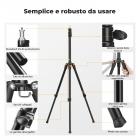 K&F CONCEPT 2 supporti per luci pieghevoli in alluminio da 2,0 m con viti da 1/4" e borsa - per luci video e da studio