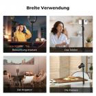 K&F CONCEPT 37–90 cm C-Clamp-Tischstativ mit Kugelkopf, Lichtstativadapter und Telefonhalterung, kompatibel mit Kameras, LED-Leuchten, Smartphones, ideal für Videoaufnahmen, Live-Streaming