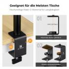 K&F CONCEPT 37–90 cm C-Clamp-Tischstativ mit Kugelkopf, Lichtstativadapter und Telefonhalterung, kompatibel mit Kameras, LED-Leuchten, Smartphones, ideal für Videoaufnahmen, Live-Streaming