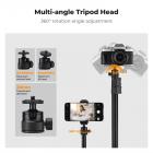 K&F CONCEPT 37-90 cm C-Clamp bordstativ (2-pak) med kuglehoved, lysstativadapter og telefonholder, kompatibel med kameraer, LED-lys, smartphones, ideel til videooptagelse, livestreaming