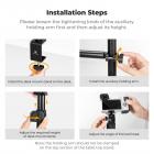 Supporto per fotocamera da soffitto K&F CONCEPT con braccio telescopico estensibile a 2 sezioni, supporto da scrivania regolabile con supporto per telefono, morsetto a C per fotocamera DSLR, telefono, webcam, microfono, ring light