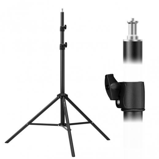 K&F Concept Photographic Light Tripod 2,8m, Portabelt Metallstativ Med Förvaringsväska, Stabil Light Tripod, Kan Bära Vikt Upp Till 8kg, Med 1/4" Skruv, Lämplig För Fotografiska Ljus, Ringljus, Softboxar Och Mer.