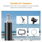 K&F Concept Photographic Light Tripod 2,8m, Portabelt Metallstativ Med Förvaringsväska, Stabil Light Tripod, Kan Bära Vikt Upp Till 8kg, Med 1/4" Skruv, Lämplig För Fotografiska Ljus, Ringljus, Softboxar Och Mer.