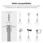 K&F CONCEPT 2,8m/110,2" fotolysstativ Spring Buffer Heavy Duty Stainless Steel Stander med 1/4" og 3/8" skruer til videolys, ringlys, softboxe mv.