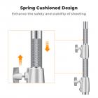 K&F CONCEPT 2,8m/110,2" fotolysstativ Spring Buffer Heavy Duty Stainless Steel Stander med 1/4" og 3/8" skruer til videolys, ringlys, softboxe mv.