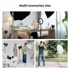 K&F CONCEPT 2,8m/110,2" fotolysstativ Spring Buffer Heavy Duty Stainless Steel Stander med 1/4" og 3/8" skruer til videolys, ringlys, softboxe mv.