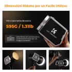 K&F Concept PL-60B 60W COB luce fotografica con batteria integrata da 4500 mAh, supporta la ricarica rapida Type-C PD, 12 effetti luce, luce video per riprese in movimento con maniglia e borsa portaoggetti