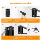 K&F CONCEPT Braccio a braccio triangolare montato a parete 39.37"/100cm - Regolabile a 180° per luci ad anello, illuminazione video, fotocamere e softbox