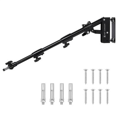 K&F CONCEPT 39,37"/100 cm väggmonterad triangelbomarm – 180° justerbar för ringlampor, videobelysning, kameror och softboxar