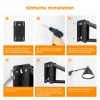 K&F Concept 130CM Wandmontage Dreieckiger Boom Arm, Alu Auslegerarm 180° Rotation Wall Mount Galgen für Fotografie Streaming Video Aufnahme,mit 3/8" 1/4" Gewinde Universal Adapter,3-10KG Tragend