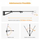 K&F CONCEPT Braccio a braccio triangolare montato a parete 51.18"/130cm - Regolabile a 180° per luci ad anello, illuminazione video, fotocamere e softbox