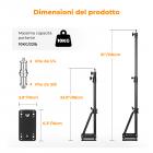 K&F CONCEPT Braccio a braccio triangolare montato a parete 51.18"/130cm - Regolabile a 180° per luci ad anello, illuminazione video, fotocamere e softbox