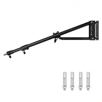Bras triangulaire mural K&F CONCEPT 180 cm (70,87") – Réglable à 180° pour éclairage annulaire, éclairage vidéo, caméras et softboxes