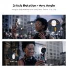 K&F CONCEPT Magnetisk Telefon LED-lys: Sammenklappelig Selfie-lys med Makeupspejl, 3000K-6500K Dæmpbar Vlog-fyldlys til iPhone, Videoopkald og Makeup (Sort)