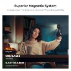 K&F CONCEPT Magnetisk Telefon LED-lys: Sammenklappelig Selfie-lys med Makeupspejl, 3000K-6500K Dæmpbar Vlog-fyldlys til iPhone, Videoopkald og Makeup (Sort)